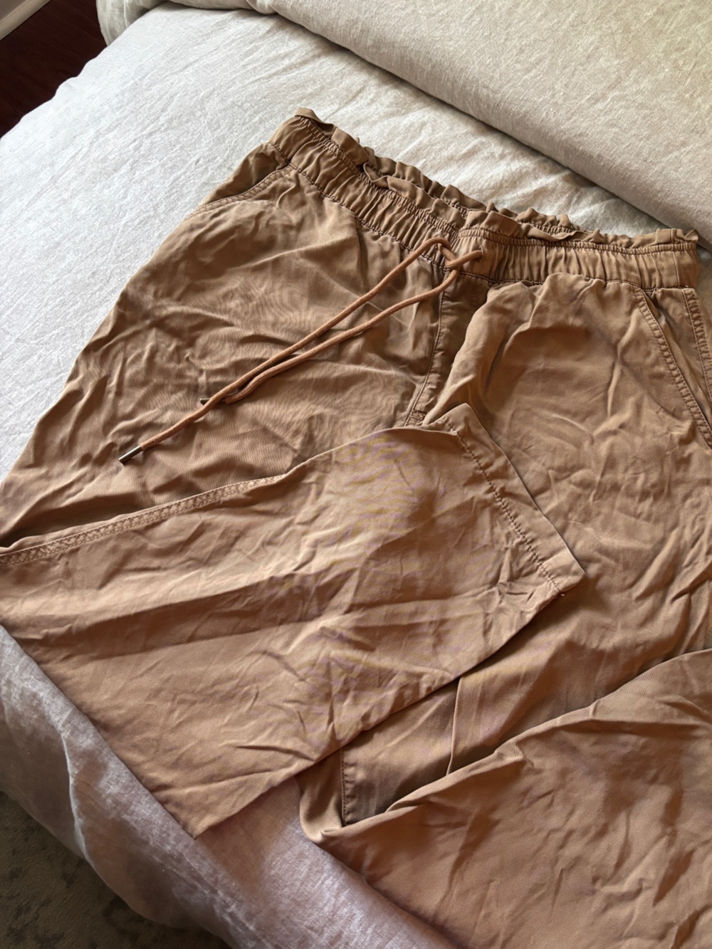 LOFT Elastic Waist Pull-On Pants — Camel